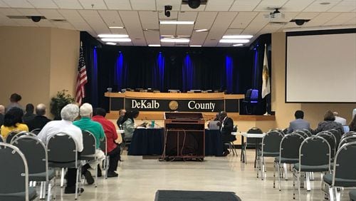 DeKalb commissioners gathered Thursday to hear an update on solutions to the county’s water billing issues. Martha Michael / martha.michael@ajc.com