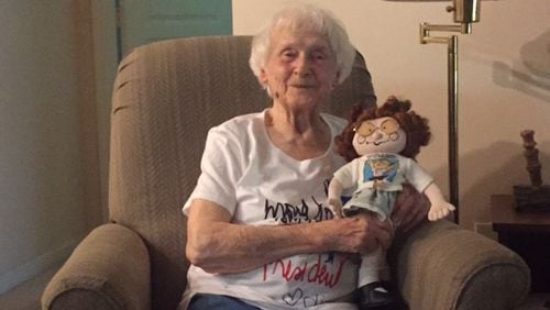 Faye Butler and her Margaret doll