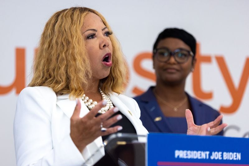 After the General Assembly redrew her 6th Congressional District, making it more Republican-friendly, Democratic U.S. Rep. Lucy McBath of Marietta defeated a fellow Democrat in the 7th Congressional District to keep a seat in the House. (Arvin Temkar/The Atlanta Journal-Constitution/TNS)