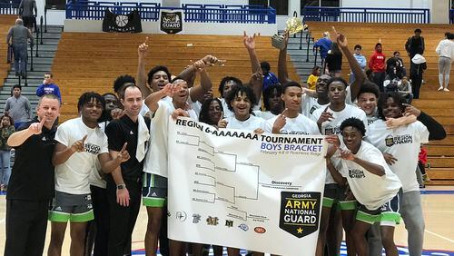 Discovery, a 3-year-old school in Gwinnett County, won its first boys basketball region championship last week. The Titans defeated Peachtree Ridge in the Region 6 championship game. The team, coached by Cory Cason, also will be making its first state-tournament appearance later this week with a home game against Parkview.