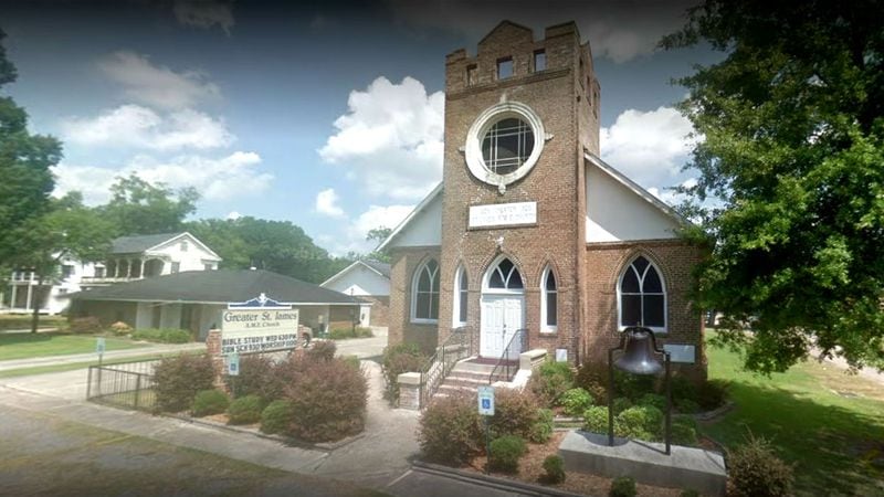 The Greater St. James AME Church in Hammond, Louisiana, is pictured in a May 2011 Google Street View image.