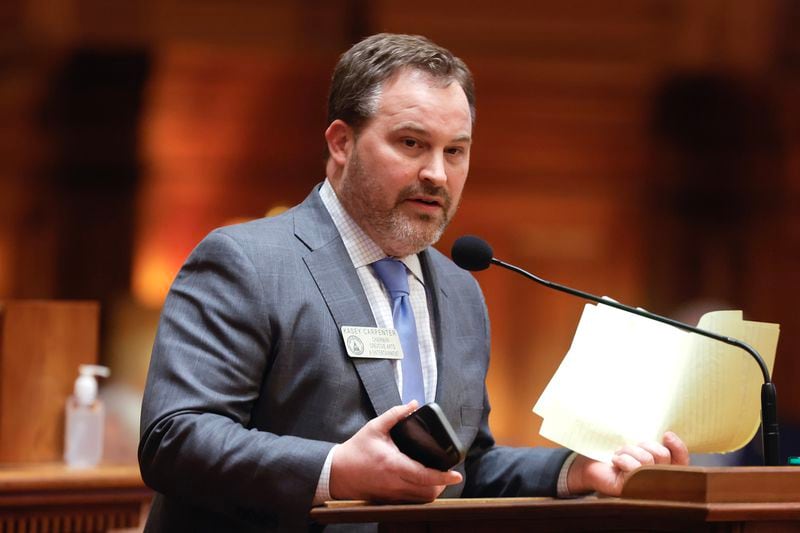 Rep. Kasey Carpenter (R-Dalton) introduced the Dangerous Dwellings Bill in the last legislative session. House Bill 404 passed the state House unanimously but failed in the Senate. (Natrice Miller/ Natrice.miller@ajc.com)