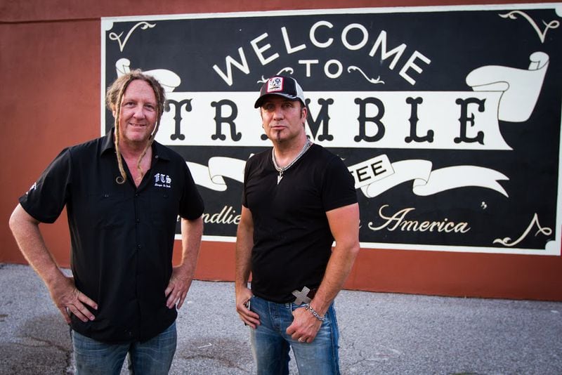 Jesse James Dupree (right) with business partner Michael Ballard in Trimble, Tenn., where Dupree's America's Outlaw whiskey is made. Photo: Contributed