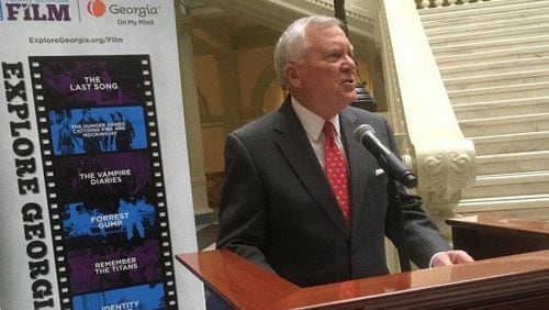 Gov. Nathan Deal touted the state’s booming film industry during Film Day in March 2017. Now, Georgia-filmed productions represent $2.7 billion in direct spending in Fiscal Year 2017. JENNIFER BRETT / AJC