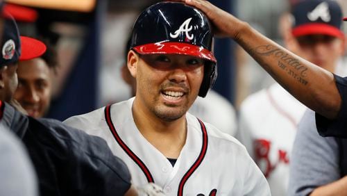 Kurt Suzuki re-signed with the Braves on Saturday, a day after the veteran catcher’s third two-homer game of the season. (AP Photo/Todd Kirkland)