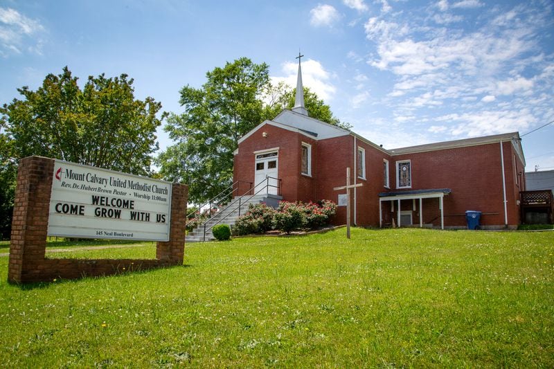 The Mount Calvary United Methodist Church was purchased by Lawrenceville and will be demolished. Artifacts will be saved and placed into the new Hooper-Renwick library and museum. STEVE SCHAEFER FOR THE ATLANTA JOURNAL-CONSTITUTION