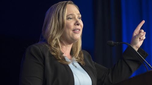 Sarah Riggs Amico, the Democratic candidate for lieutenant governor, said the state should standardize how it responds to sexual harassment complaints and beef up training. (ALYSSA POINTER/ALYSSA.POINTER@AJC.COM)