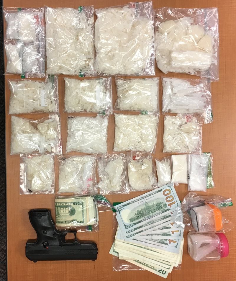 Over one kilogram of meth was found during a raid in Gainesville Thursday. (Credit: Hall County MANS Task Force)