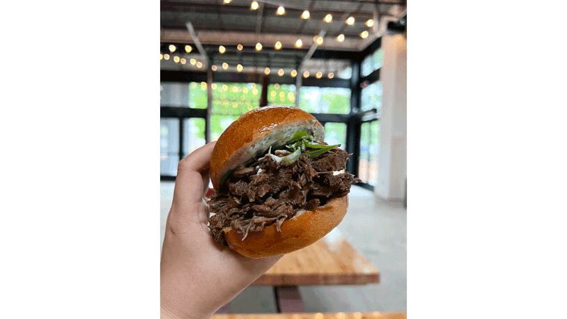The Korean braised beef sandwich from Leftie Lee's. / Courtesy of @heyyywinnie