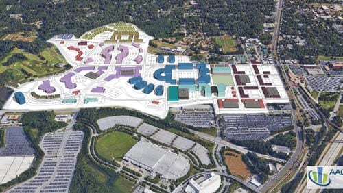 A rendering of Airport City, a proposed 320-acre mixed-use development near Hartsfield-Jackson International Airport.