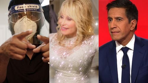 Tyler Perry was deemed a billionaire; Dolly Parton shot "Christmas in the Square" in Atlanta and local CNN medical correspondent Sanjay Gupta was ubiquitous on TV. (L-R Tyler Perry Studios; Netflix; CNN)