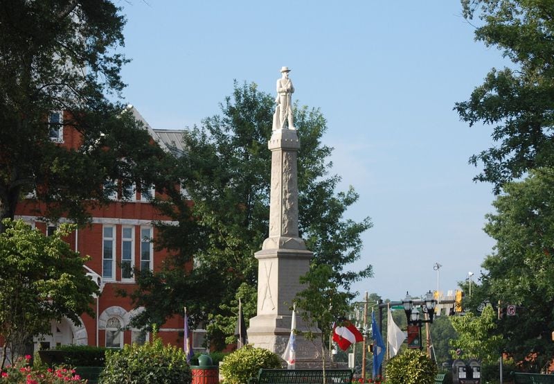 The Confederate monument in front of the Henry County Courthouse in McDonough was dedicated in 1910 and among more than 40 others in Georgia. The Henry County Commission voted July 7, 2020, to take it down. COURTESY OF GOULD HAGLER