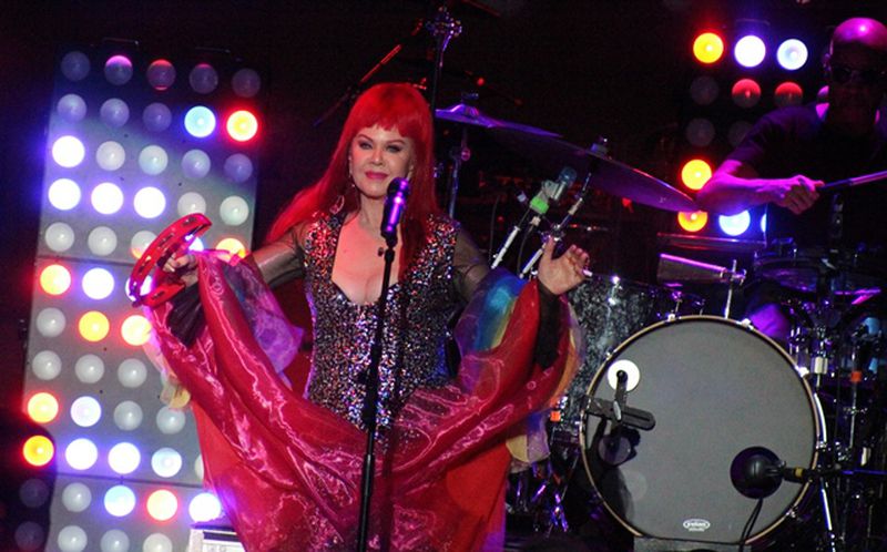 Kate Pierson brought many splashes of color to the stage. Photo: Melissa Ruggieri/AJC