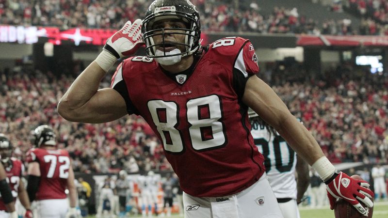 Tight end Tony Gonzalez played his last five NFL seasons with the Atlanta Falcons.