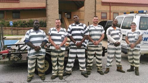 Six Polk County jail inmates will receive shorter sentences after they acted to save an officer who passed out during a work detail. (Credit: Polk County Sheriff Johnny Moats)