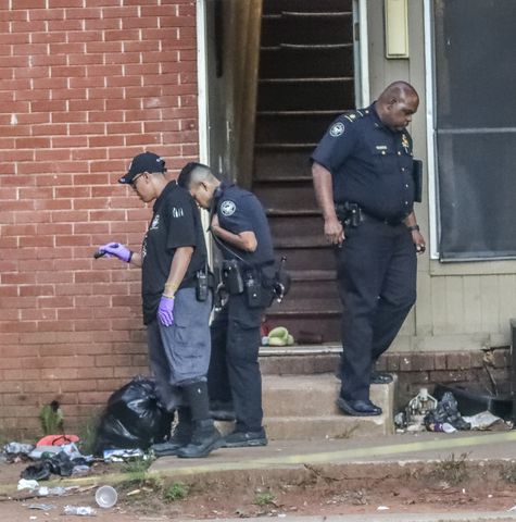 July 18, 2022 Atlanta: Five people were shot early Monday, July 18, 2022 when gunfire erupted at a large gathering at a condemned apartment complex in southeast Atlanta, police said. The shootings took Atlanta police officers to the Forest Cove Apartments in the Thomasville Heights neighborhood shortly before 2 a.m. According to deputy police Chief Charles Hampton Jr., the victims range in age from 13 to 42. One was taken to a hospital in a private vehicle before officers arrived, and none was interviewed by investigators before undergoing treatment, Hampton said. At least one, an unnamed teenager, remains in Òvery critical condition,Ó he said. ÒOfficers are on scene trying to comb (through) exactly what happened,Ó Hampton said Monday from the complex. ÒWe know there was quite a large gathering when some individuals came to this location and started shooting. Right now, we are asking anyone who was out here to call Crime Stoppers, where they can remain anonymous, to let us know exactly what happened.Ó Police took in several people for questioning, but no one was being detained as a suspect early Monday, he said. The deputy chief was hopeful that interviews with the victims would help them develop a suspect description. Early in the investigation, detectives are not sure if they are looking for multiple gunmen, or if the gunfire came from a vehicle or someone on foot. More than one victim resided at the complex, according to Hampton. Last month, the city of Atlanta began relocating families from Forest Cove ahead of demolition Sept. 21, but officials said last week the process is behind schedule. The blighted complex has been the site of at least 231 code violations and more than 650 police calls for violent crime, according to court documents filed by the city last year. Fulton County District Attorney Fani Willis has identified Forest Cove as one of the worst apartment complexes for gang activity and vowed to crack down on offenders. It was listed among 43 properties with the highest number of crimes and housing code violations for poor living conditions, as released by Atlanta City Solicitor Raines Carter. Since 2009, Atlanta police have investigated 19 homicides there. MondayÕs multiple shootings remain under investigation. Tipsters can remain anonymous, and be eligible for rewards of up to $2,000, by contacting Crime Stoppers Atlanta at 404-577-8477, texting information to 274637 or visiting  (John Spink / John.Spink@ajc.com)


