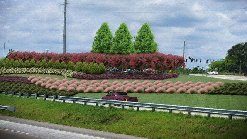 By the end of March 2024, a landscaping project should be completed at a cost of $1.5 million, with full funding by the South Forsyth County Community Improvement District (CID). (Courtesy of the South Forsyth CID)