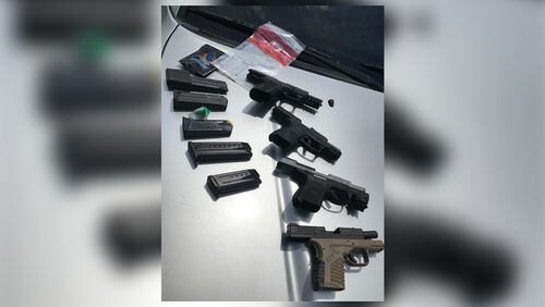 Pictured are guns recovered during “Operation Carmen.”
