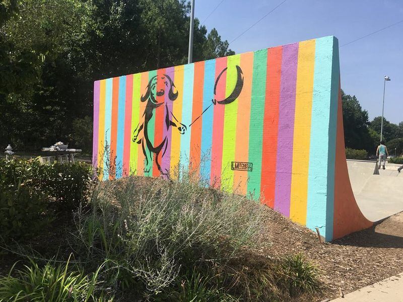 Linda Mitchell’s completed mural at the Atlanta Beltline skatepark is not long for this world. 