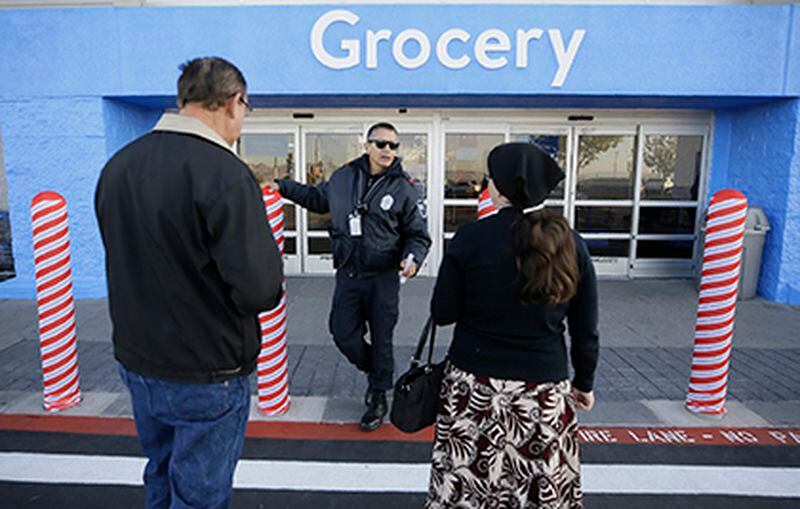 Walmart security turns customers away before the reopening. Walmart has quietly hired off-duty officers at dozens of its stores after a gunman killed 22 people in El Paso in August.