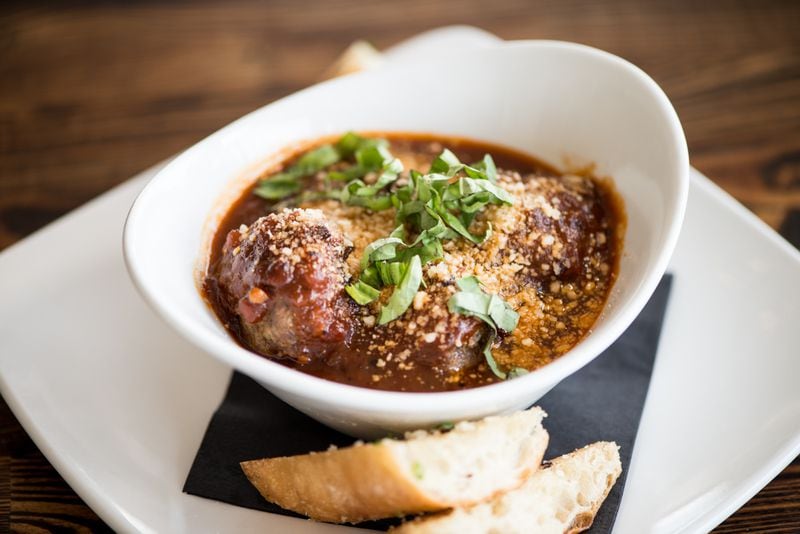 Rise & Revelry Southern Meatballs small plate with bourbon barbecue sauce.