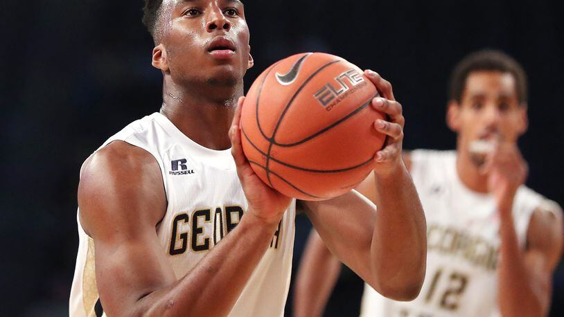 Georgia Tech guard Josh Okogie shoots a free throw against the Southern Jaguars in an NCAA college basketball game at McCamish Pavilion on Monday, Nov. 14, 2016, in Atlanta. Curtis Compton/ccompton@ajc.com