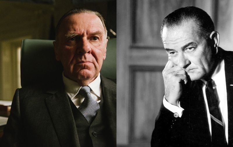 President Lyndon B. Johnson was played by Tom Wilkinson in "Selma."  (Left photo: Atsushi Nishijima/Paramount Pictures. Right photo: Philadelph McAdams/Esselte Corporation)