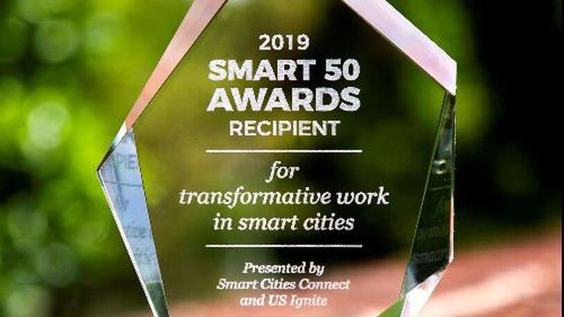 Marietta is one of the top 50 cities in the world as determined by Smart Cities Connect, winning a Top 50 Smart City award in the community engagement category with the Marietta “Trash Talk” app. (Courtesy of Marietta)