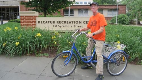 Roger Schuppert, 71, rides his adult tricycle all over Decatur, using the city’s dedicated bike lanes and pathways. Schuppert, who doesn’t own a car, previously had to walk or ride MARTA everywhere he went.