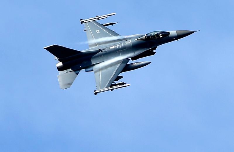 This F-16 flown by a NATO pilot in Estonia is probably similar to the ones used by Greece and makes you wonder how many countries we sell advanced weapons systems to. (AP Photo/Mindaugas Kulbis)