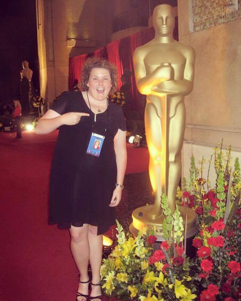 Fortune Feimster at the Oscars in 1999 as a journalist. FACEBOOK