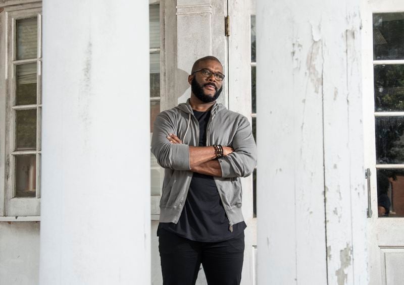 September 26, 2019 Atlanta - Portrait of Tyler Perry in Tyler Perry Studios on Thursday, September 26, 2019. On Oct. 5, Tyler Perry will hold the ceremonial grand opening for his movie studio at Fort McPherson. He bought the land in 2015 and the complex has been up and running for a couple years. (Hyosub Shin / Hyosub.Shin@ajc.com)