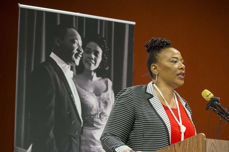 Bernice King, seen here at the King Center earlier this year, pointed out that the first private business in Atlanta to hire black salespeople was Prior Tire, a Jewish-owned establishment. And a local Jewish orthodontist, Marvin Goldstein, treated members of the King family and opened Atlanta’s first integrated hotel, welcoming King to hold meetings there. (ALYSSA POINTER / ALYSSA.POINTER@AJC.COM)