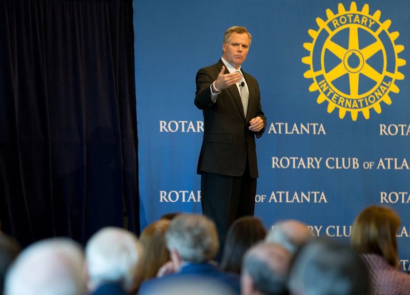 Jim Murren, CEO of MGM Resorts International, speaks to members of the Rotary Club of Atlanta in October 2016. BRANDEN CAMP/SPECIAL