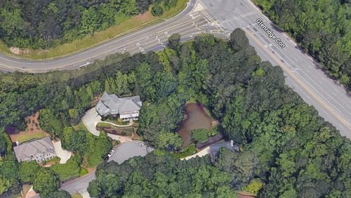 Sandy Springs has signed a contract to remove accumulated sediment and rehabilitate a pipe at the stormwater pond at 5185 and 5200 Falcon Chase Lane. (Google Maps)
