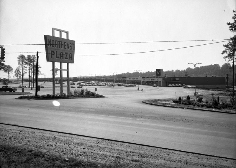 Northeast Plaza Shopping Center, Buford Highway, in July 1958. 	N06-040_01, Tracy O'Neal Photographic Collection, 1923-1975, Photographic Collection. Special Collections and Archives, Georgia State University.