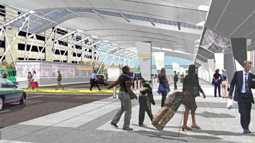 Rendering of covered curbside at Hartsfield-Jackson International Airport
