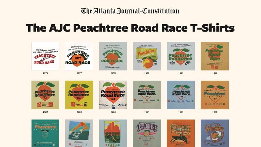 How to buy the AJC Peachtree Road Race T-shirt poster from 2023