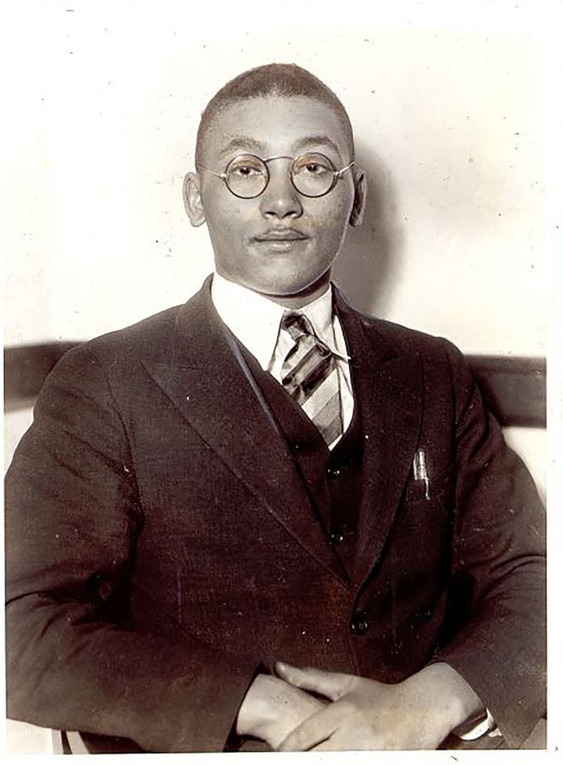 Angelo Herndon, 19, is shown in court in 1933, just before he was sentenced. He had come South with a message of Communism, but was convicted in Atlanta under a statute passed 60 years ago. He was sentenced to 18 to 20 years in prison. The jury found Herndon guilty after deliberating more than two hours, and recommended mercy.  (Associated Press 1933 photo)