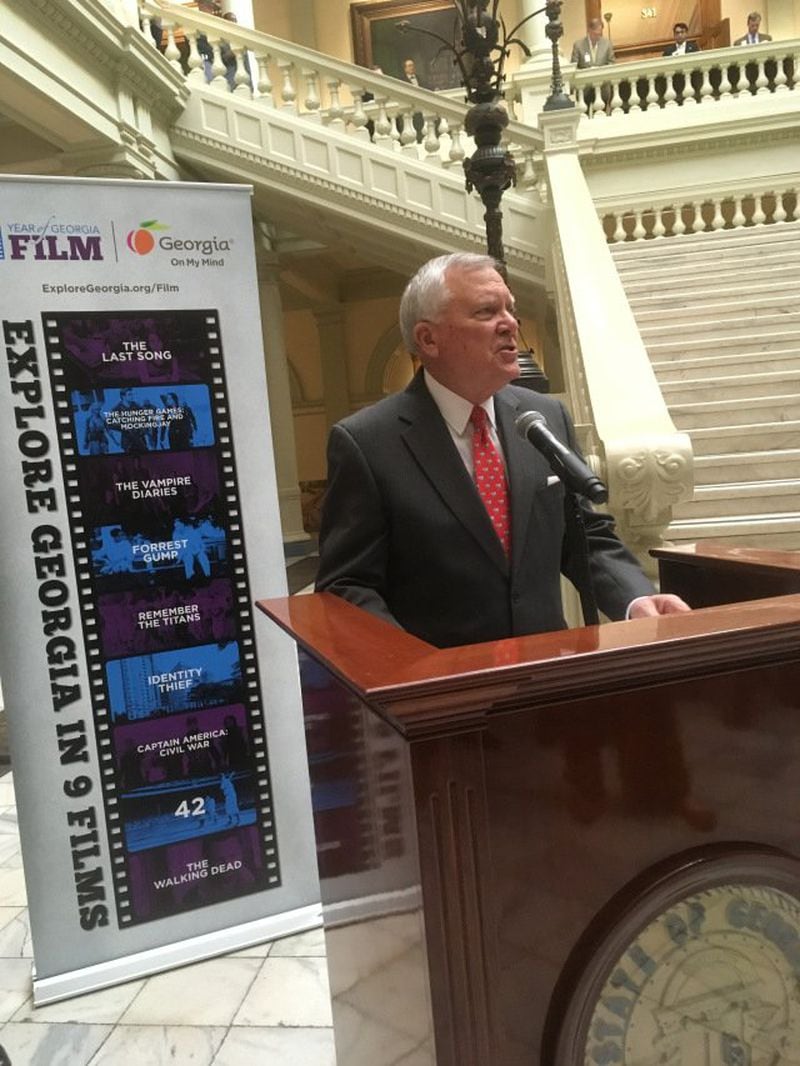 Gov. Nathan Deal spotlights the impact of the entertainment industry in Georgia at the 2017 Film Day at the Capitol. (Photo: Jennifer Brett / jbrett@ajc.com)