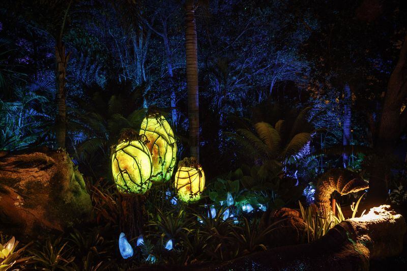 The bioluminescent forest comes to life as night falls on Pandora. Jay L. Clendenin/Los Angeles Times/TNS