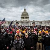 Pro-Trump protesters gather in front of the U.S. Capitol on Jan. 6, 2021. A pro-Trump mob stormed the Capitol, breaking windows and clashing with police officers. President Joe Biden accused Donald Trump and his supporters of holding a “dagger at the throat of democracy” in a forceful speech Thursday marking the anniversary of the deadly attack on the U.S. Capitol. He warned that though it didn’t succeed, the insurrection remains a serious threat to America’s system of government. (Photo by Jon Cherry//TNS)