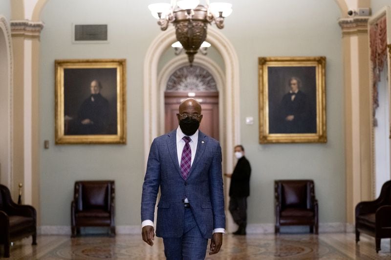President Joe Biden's new debt relief program targeted specifically to Black, Hispanic and Native American farmers shows the political weight of Sen. Raphael Warnock, D-Ga., shown in Washington, D.C., in 2021. (Bloomberg photo by Stefani Reynolds)