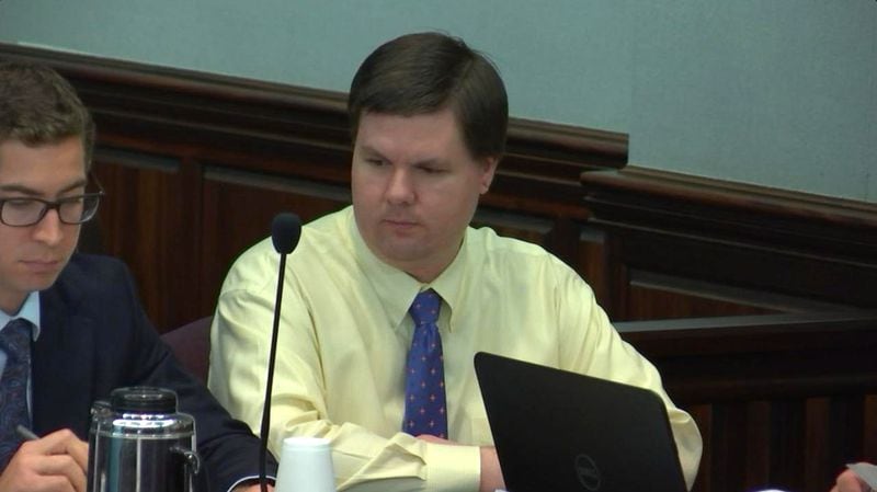 Justin Ross Harris listens to testimony by Cobb County lead detective Phil Stoddard during Harris'murder trial at the Glynn County Courthouse in Brunswick, Ga., on Tuesday, Oct. 25, 2016. (screen capture via WSB-TV)