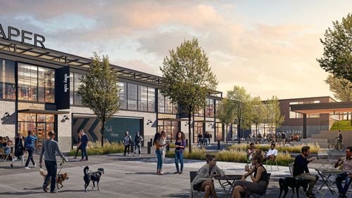 A rendering of the Westside Paper development, set to open in West Midtown in 2023.