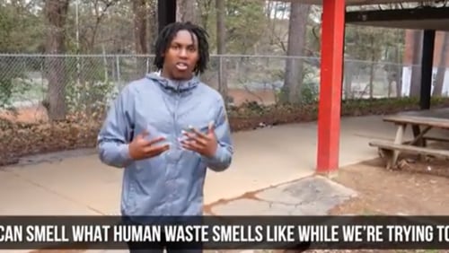 Townes Purdy, a senior at Druid Hills High School, describes conditions at the school in a recently released video. A group of students and parents there want to get a rebuild of the school.