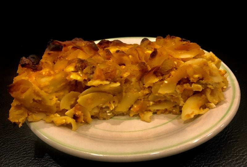 Kugel, an egg noodle casserole, usually includes fruit flavors. Bruce Bogartz adds pumpkin to his rendition, for a slightly more savory take on this Jewish dish. CONTRIBUTED BY LIGAYA FIGUERAS