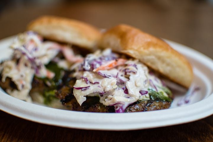 Botiwalla lamb burgers at Ponce City Market feature pronounced Indian flavors. CONTRIBUTED BY HENRI HOLLIS