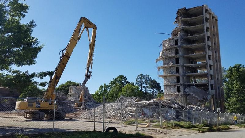 John A. Middleton Towers, a former Morris Brown College dorm, has been demolished. 