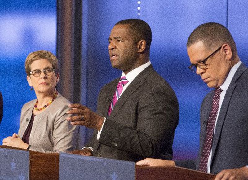 Atlanta mayoral candidates, from left: Cathy Woolard, Ceasar Mitchell and John Eaves.